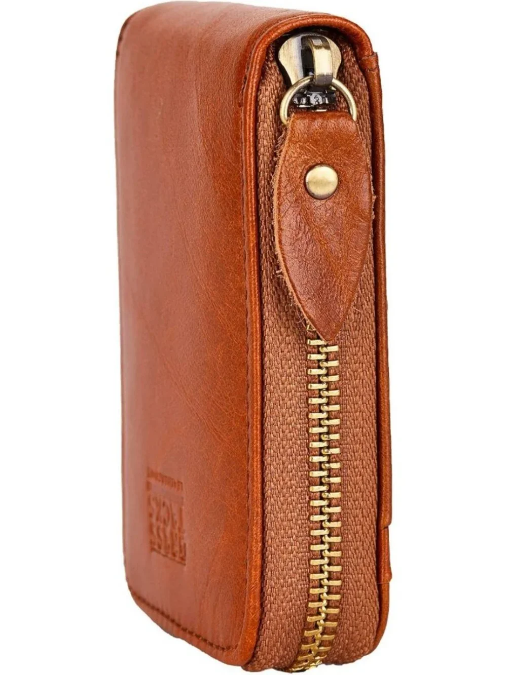 Vintage Handmade Leather RFID Blocking Wallet, Multi Card Case with Zipper